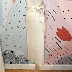 Zara Cream Knit Wiggle Faux-wrap Pencil Skirt